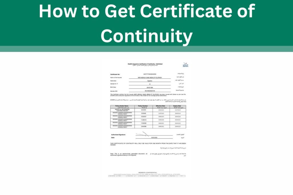 How to Get Certificate of Continuity